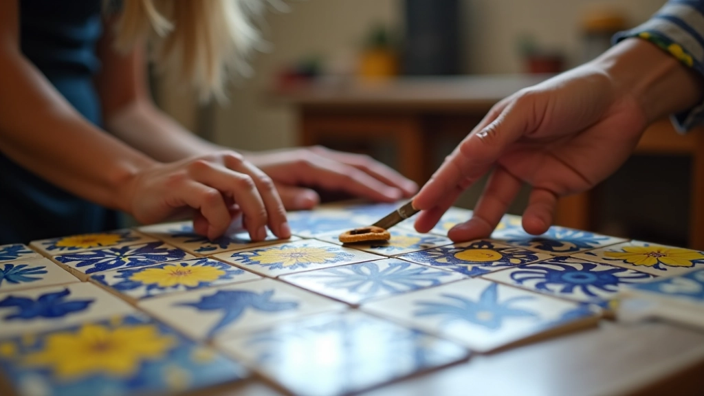 lockkey Lda azulejo tile painting workshop with artisans creating traditional Portuguese ceramic tiles